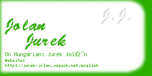 jolan jurek business card